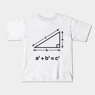 Pythagorean Theorem (Mathematics / Black) Kids T-Shirt